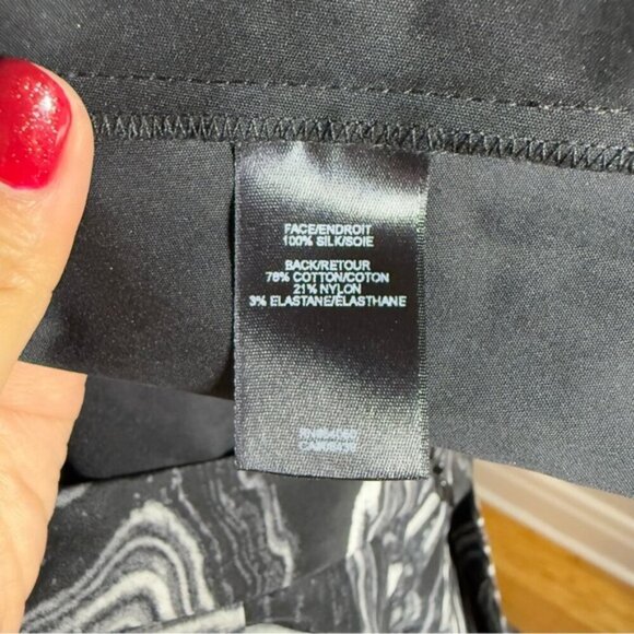 Robert Rodriguez Black and White Silk Women's Skirt - Picture 6 of 6